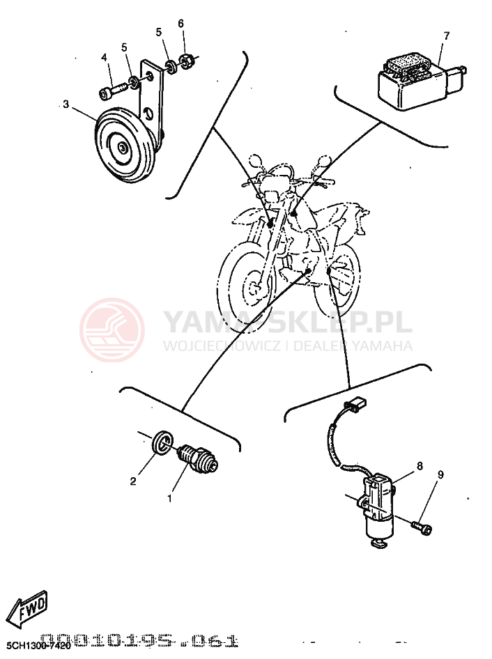 Schemat "układ elektryczny" do Yamaha TT600R