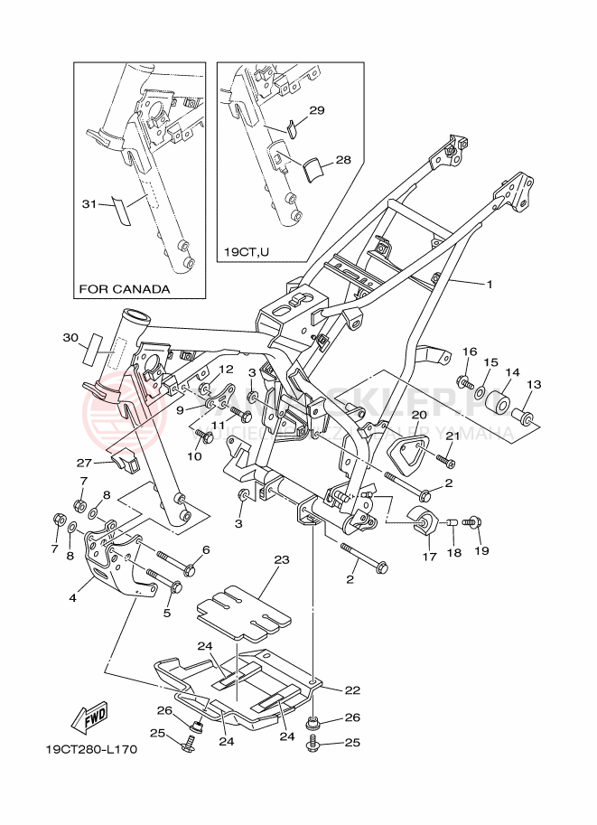 Schemat "rama" do Yamaha TT-R125LWE