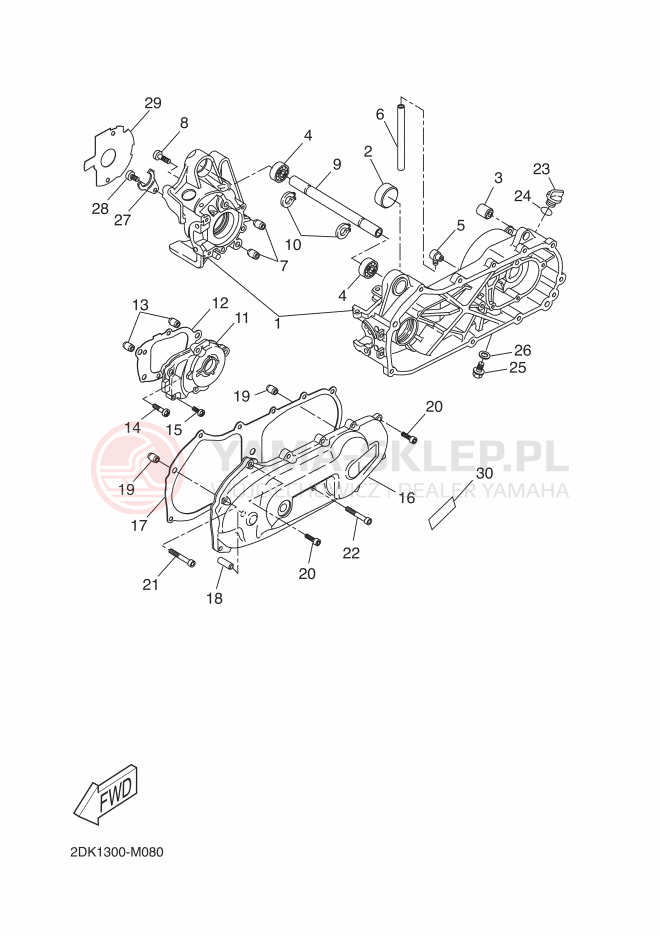 Schemat "Pokrywa silnika" do Yamaha YN50E