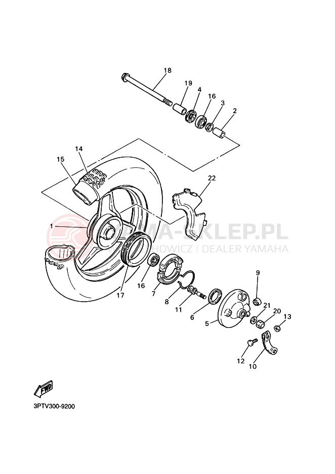 Schemat "Koło przód" do Yamaha PW50