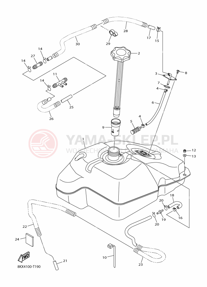 Schemat "zbiornik paliwa" do Yamaha VK540V