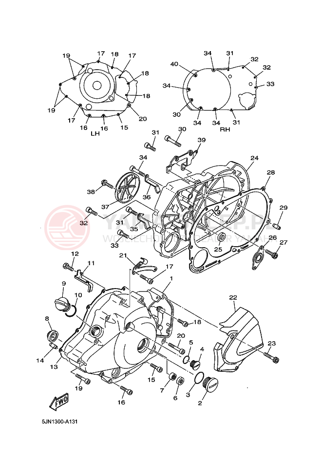 Schemat "Pokrywa silnika" do Yamaha BT1100