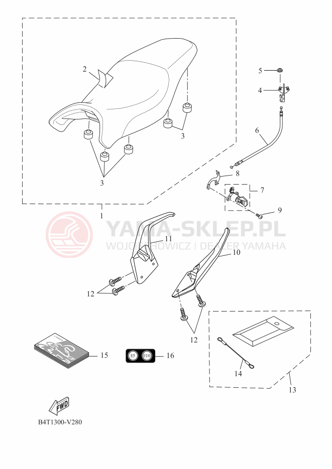 Schemat "siedzenie" do Yamaha TRACER 700