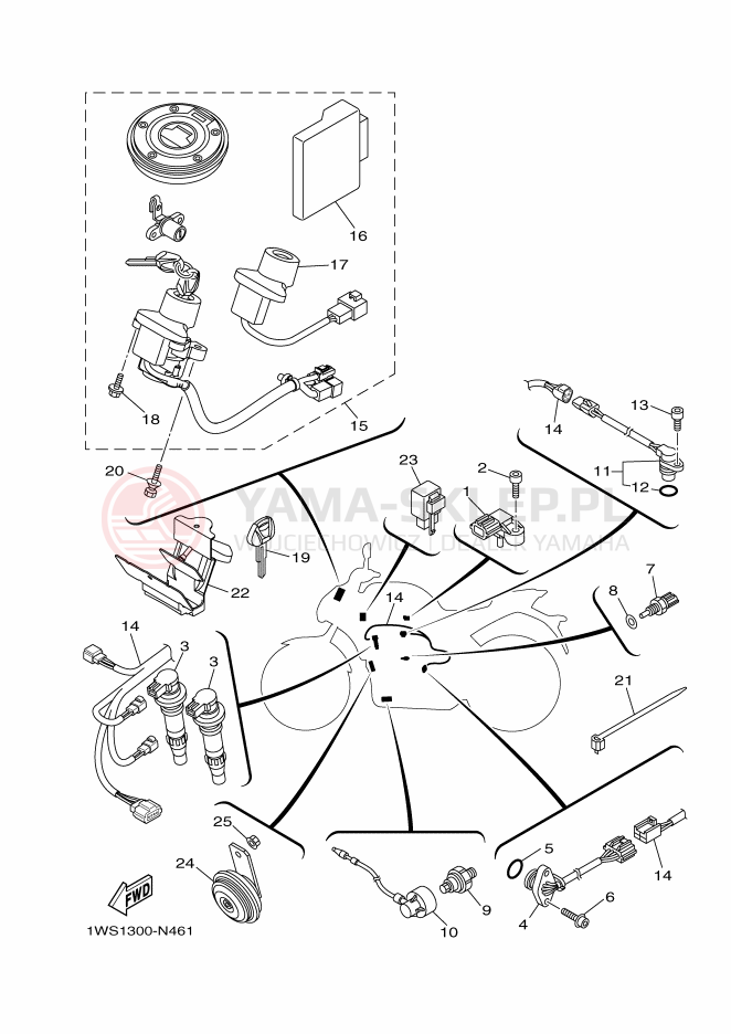 Schemat "układ elektryczny" do Yamaha MT-07