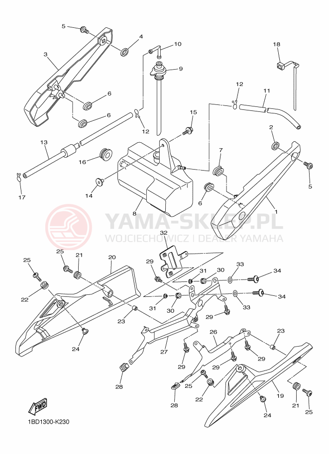 Schemat "Pokrywa boczna" do Yamaha FZ8-S ABS