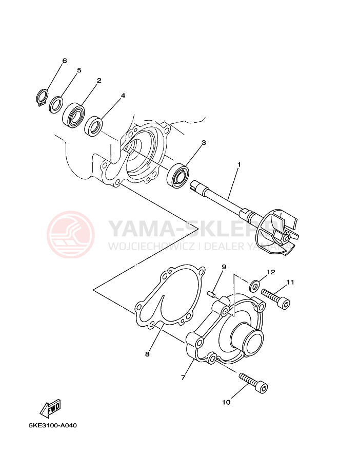 Schemat "Pompa wody" do Yamaha TZ250
