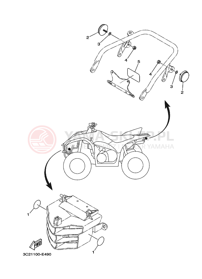 Schemat "układ elektryczny" do Yamaha WOLVERINE 4WD