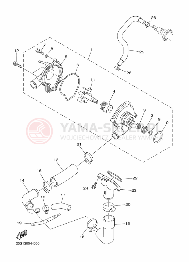 Schemat "Pompa wody" do Yamaha XJ6N