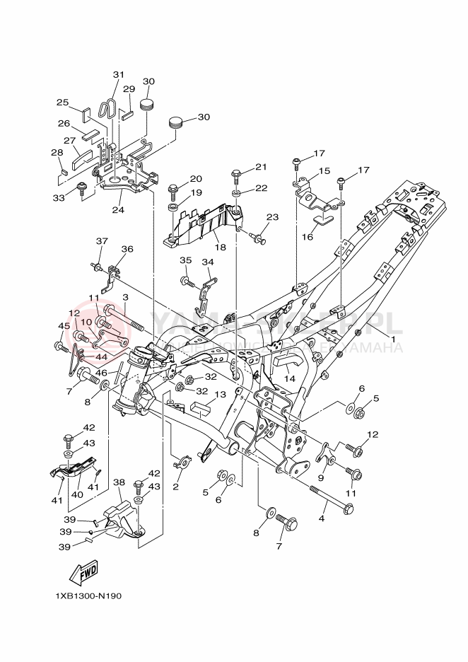 Schemat "rama" do Yamaha MT07A