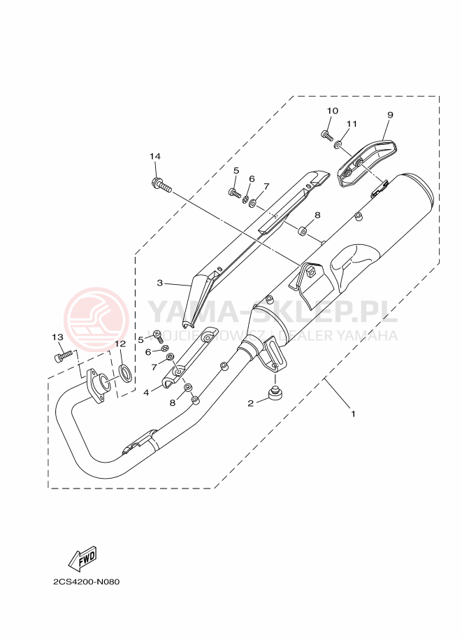 Schemat "Wydech końcowy" do Yamaha YB125