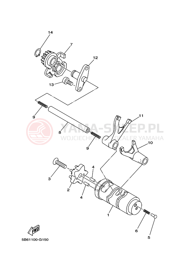Schemat "Wodziki, automat" do Yamaha TT-R110E