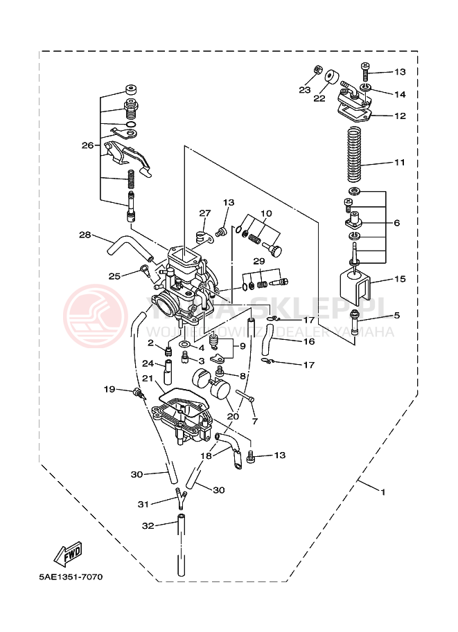 Schemat "Gaźnik" do Yamaha TDR125