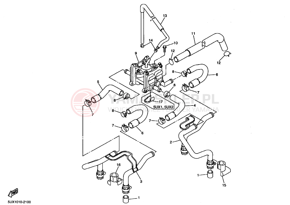 Schemat "System odbioru powietrza" do Yamaha XJR1300