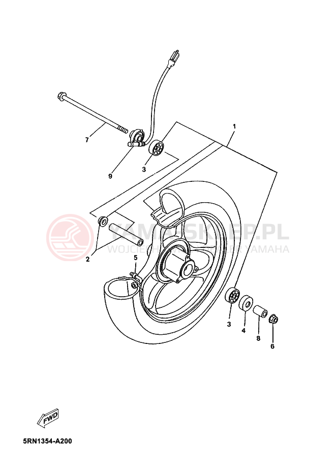 Schemat "Koło przód" do Yamaha NEO´S 50