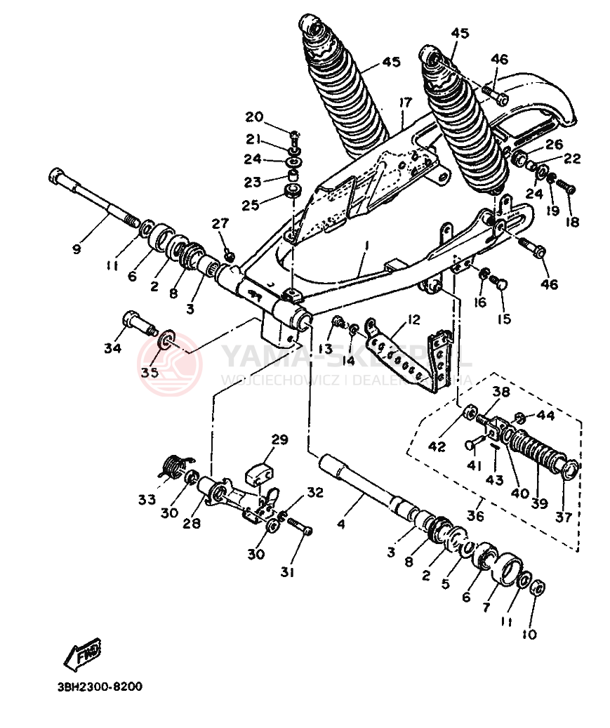 Schemat "wahacz" do Yamaha XT500