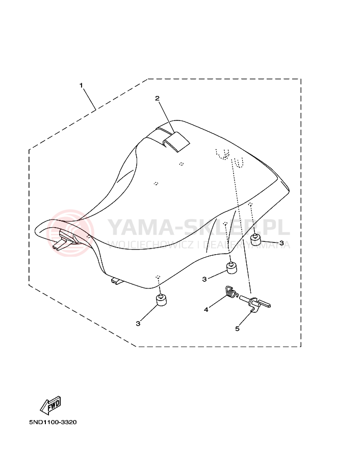 Schemat "siedzenie" do Yamaha GRIZZLY 350