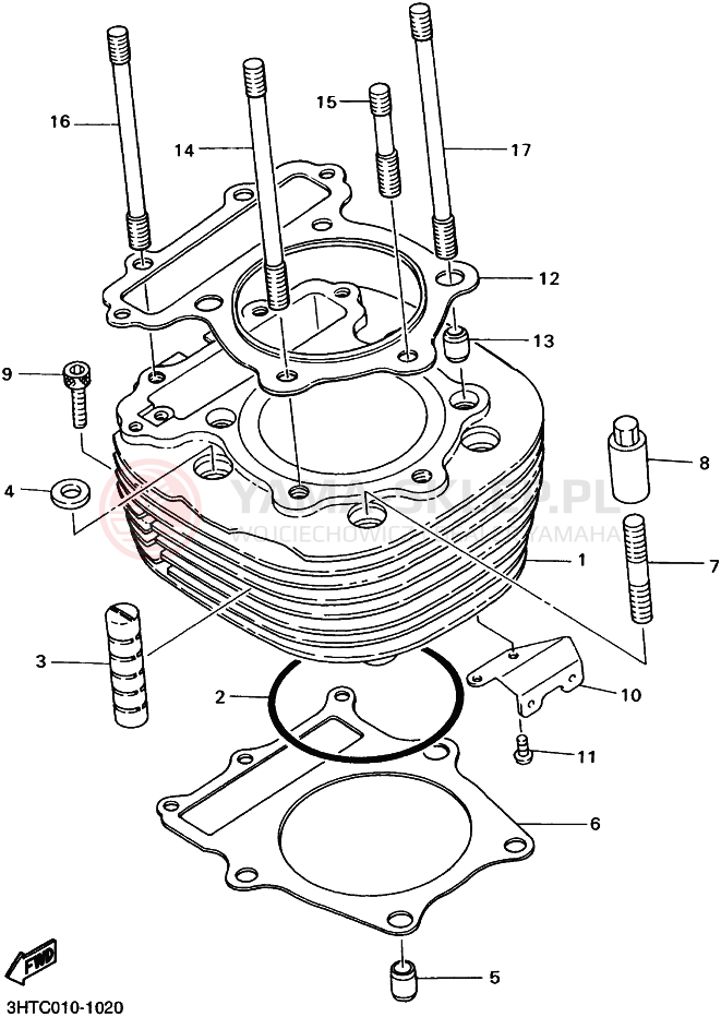 Schemat "cylinder" do Yamaha SR400