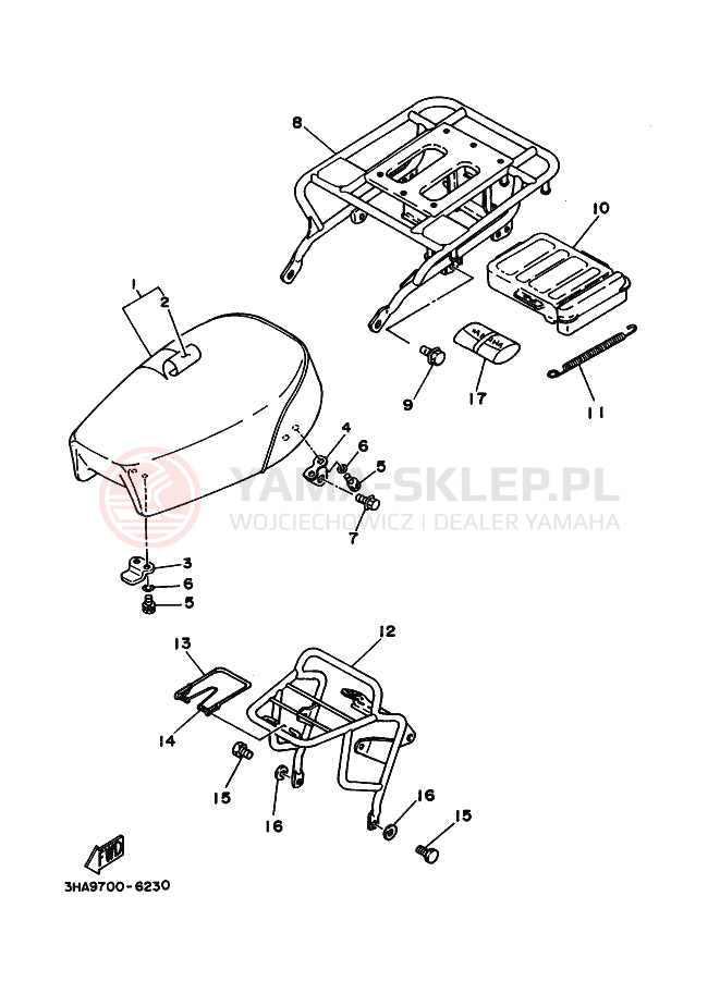 Schemat "siedzenie" do Yamaha AG100F