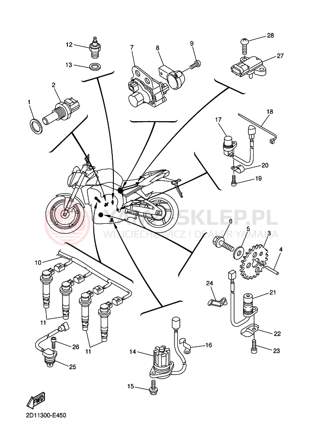 Schemat "układ elektryczny" do Yamaha FZ1-N FAZER