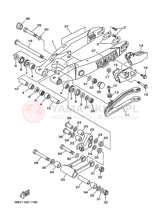 Schemat "wahacz" do Yamaha YZ250