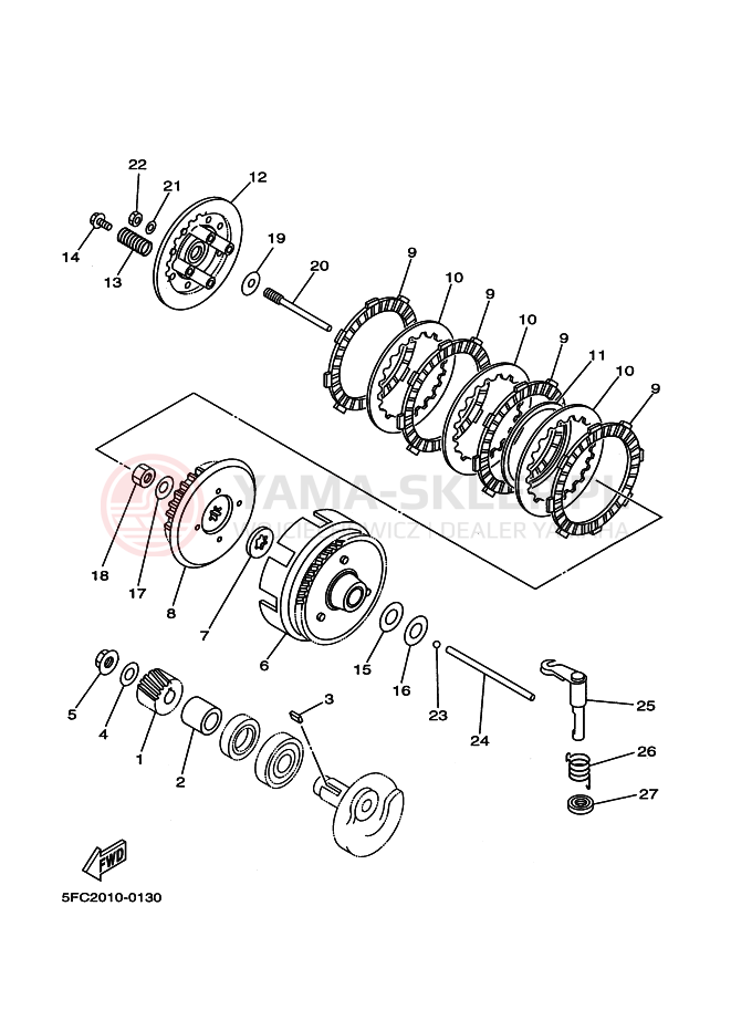 Schemat "sprzęgło" do Yamaha RZ50
