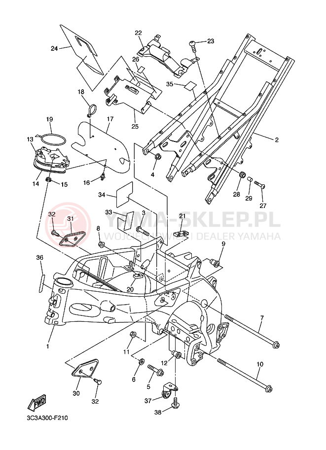 Schemat "rama" do Yamaha FZ1-S FAZER