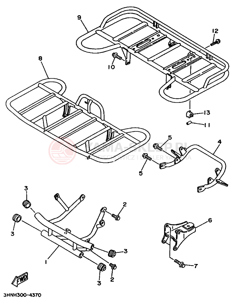 Schemat "RAMIĘ STERUJĄCE" do Yamaha BIG BEAR 350