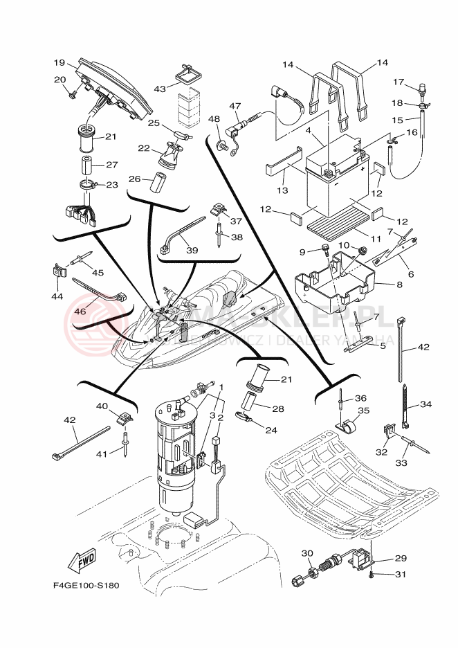 Schemat "układ elektryczny" do Yamaha VX CRUISER