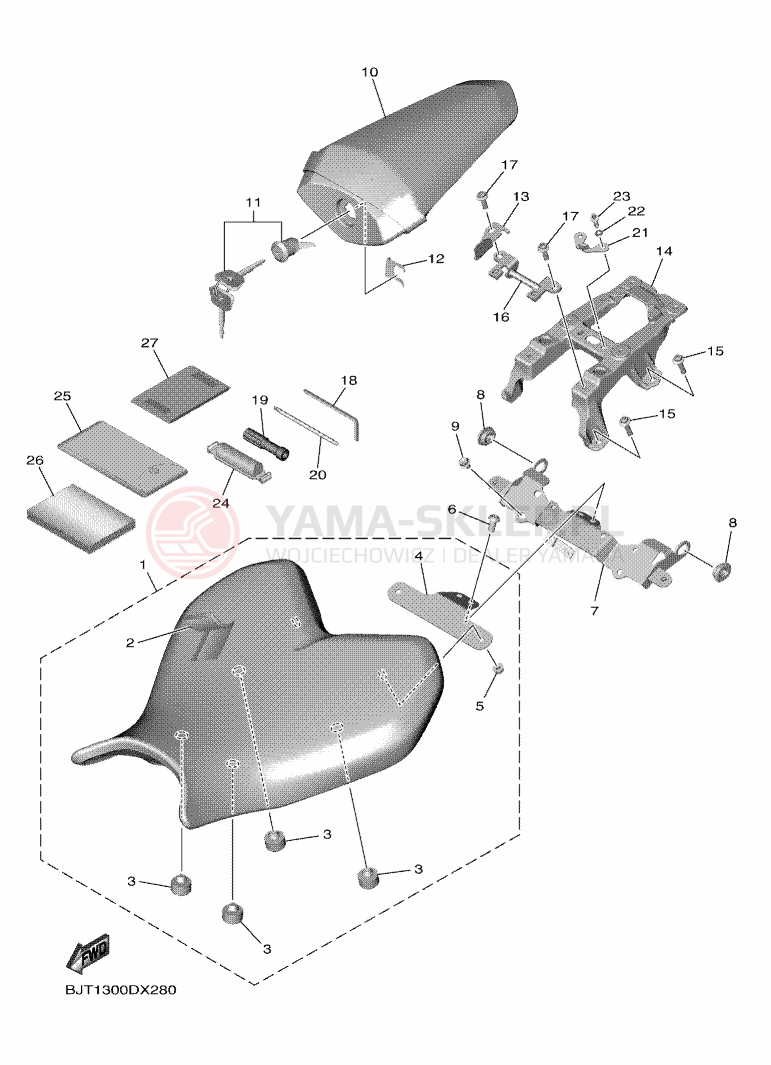 Schemat "siedzenie" do Yamaha R7 35KW