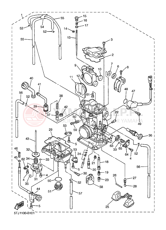 Schemat "Gaźnik" do Yamaha WR250F
