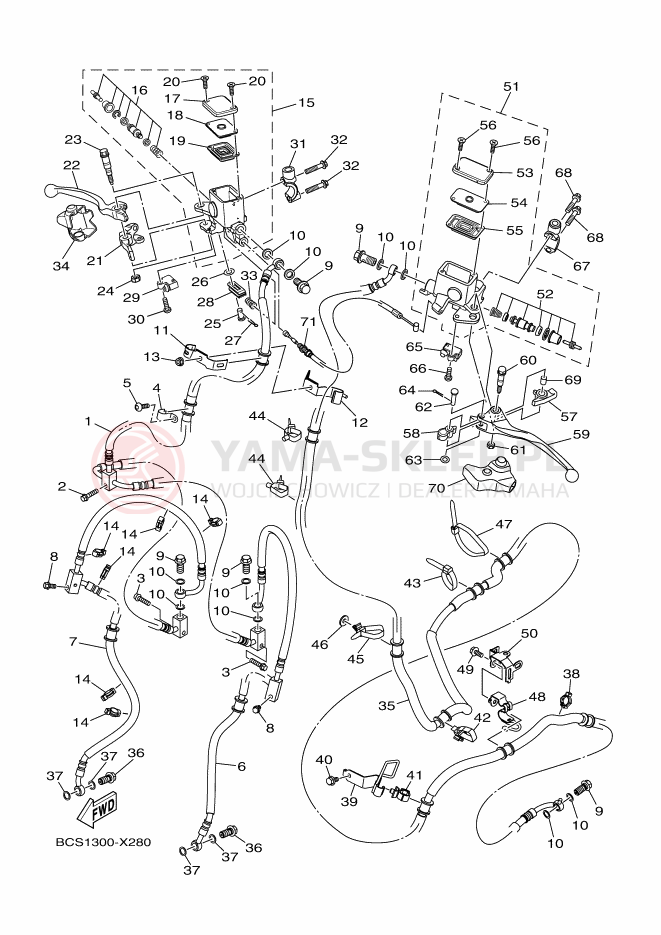 Schemat "Pompa hamulcowa przednia" do Yamaha TRICITY 125