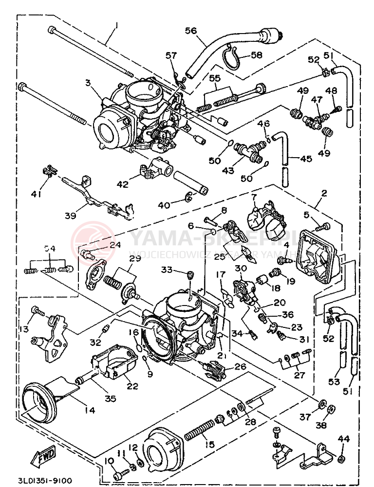 Schemat "Gaźnik" do Yamaha XTZ750 SUPERTENERE