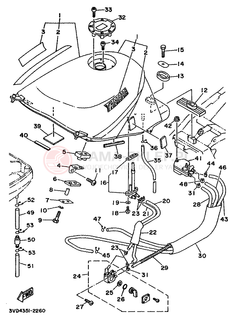 Schemat "zbiornik paliwa" do Yamaha TDM850