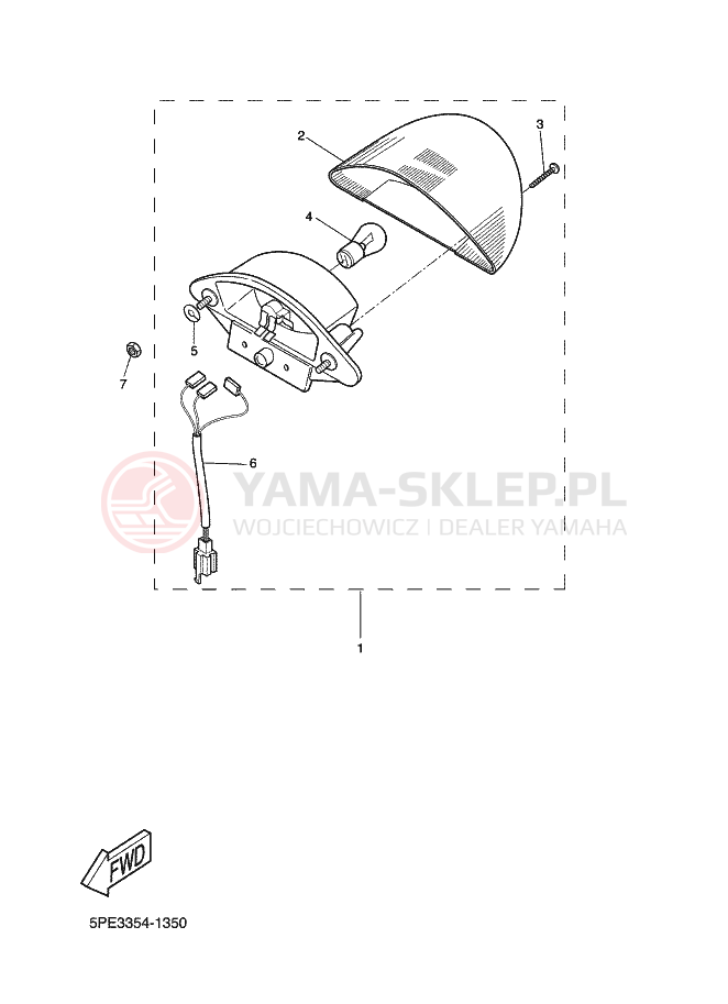 Schemat "Oświetlenie tył" do Yamaha YQ50L