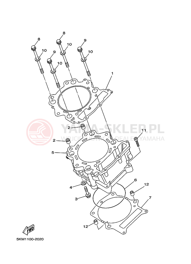 Schemat "cylinder" do Yamaha GRIZZLY