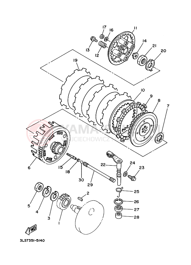 Schemat "sprzęgło" do Yamaha XV250S