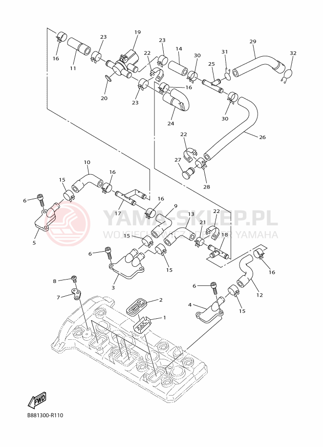 Schemat "System odbioru powietrza" do Yamaha FJR1300A