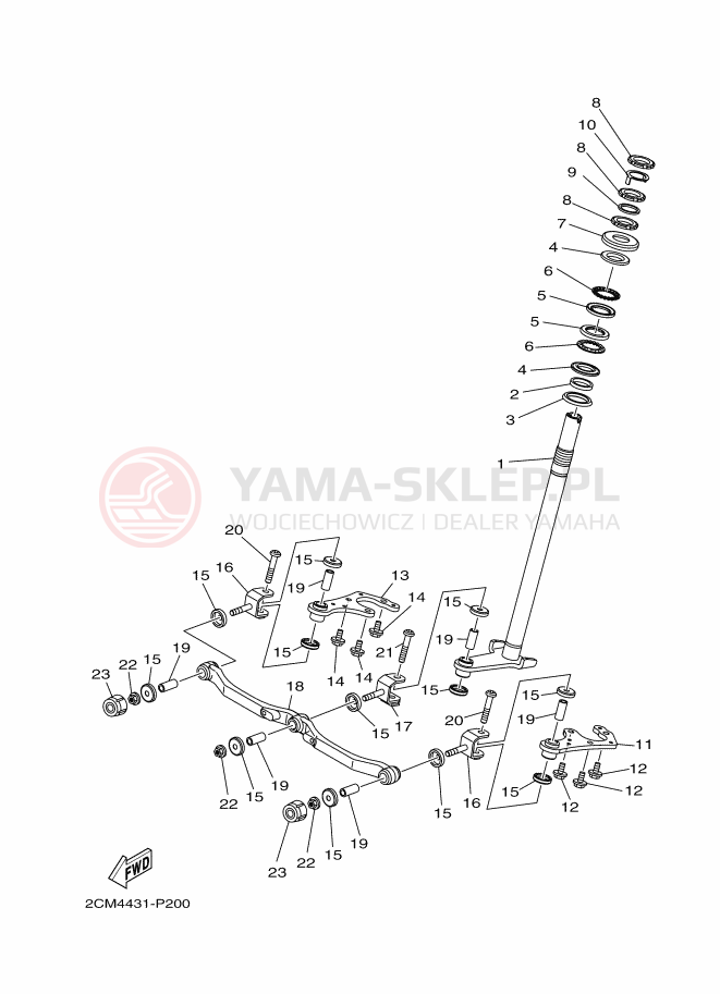 Schemat "Półki zawieszenia" do Yamaha TRICITY 125