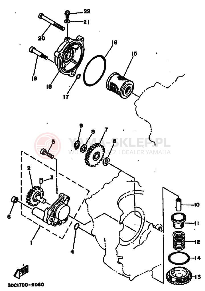 Schemat "Pompa olejowa" do Yamaha TT250