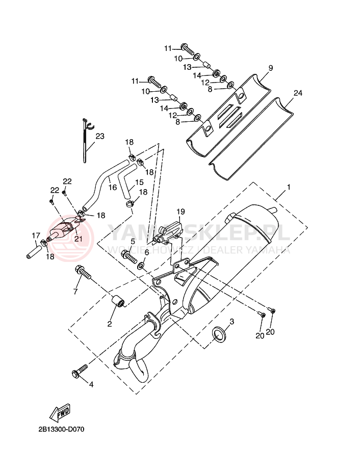 Schemat "Wydech końcowy" do Yamaha BWS NEXT GENERATION