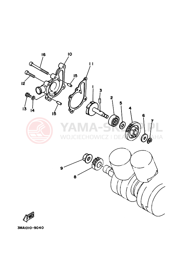 Schemat "Pompa wody" do Yamaha TZR250SP