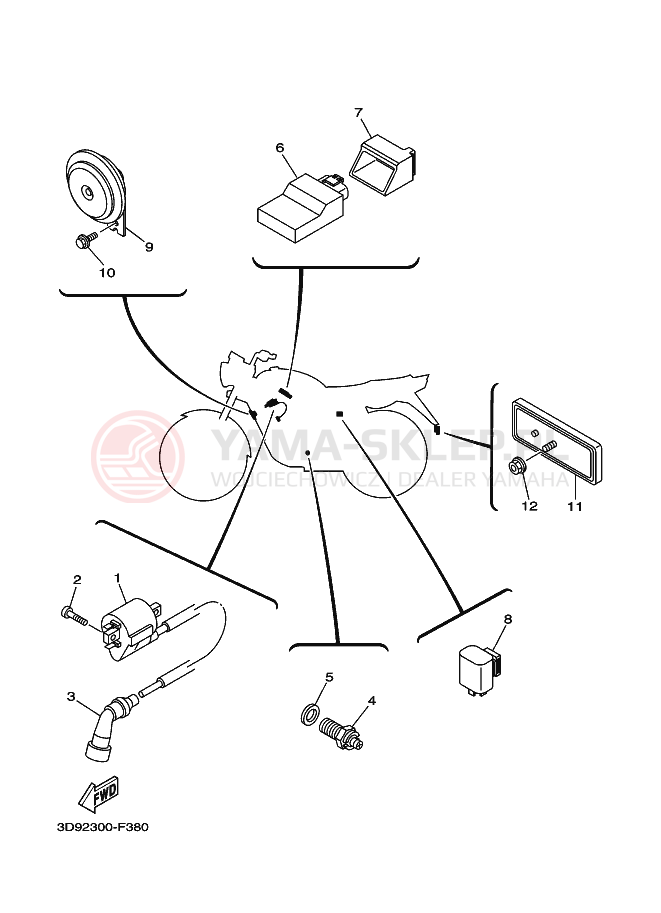 Schemat "układ elektryczny" do Yamaha YBR125ED
