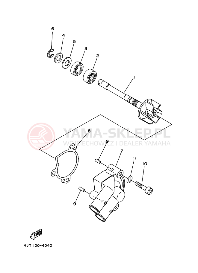 Schemat "Pompa wody" do Yamaha TZ125