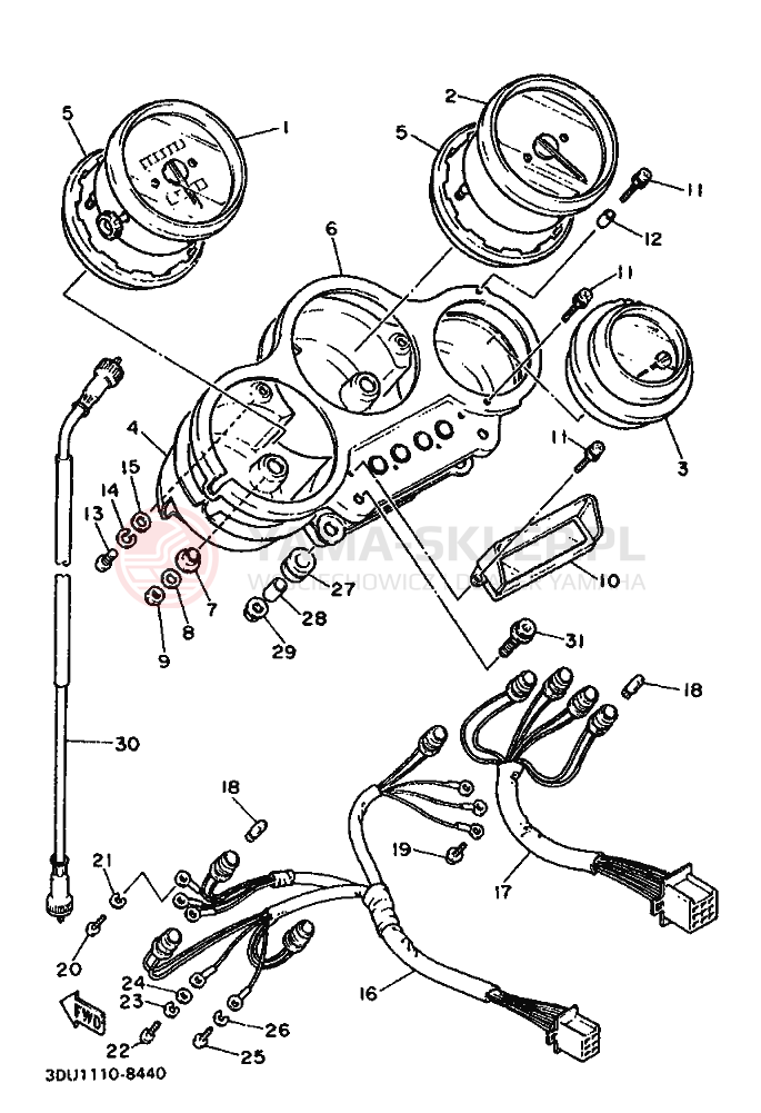 Schemat "licznik" do Yamaha FZR1000