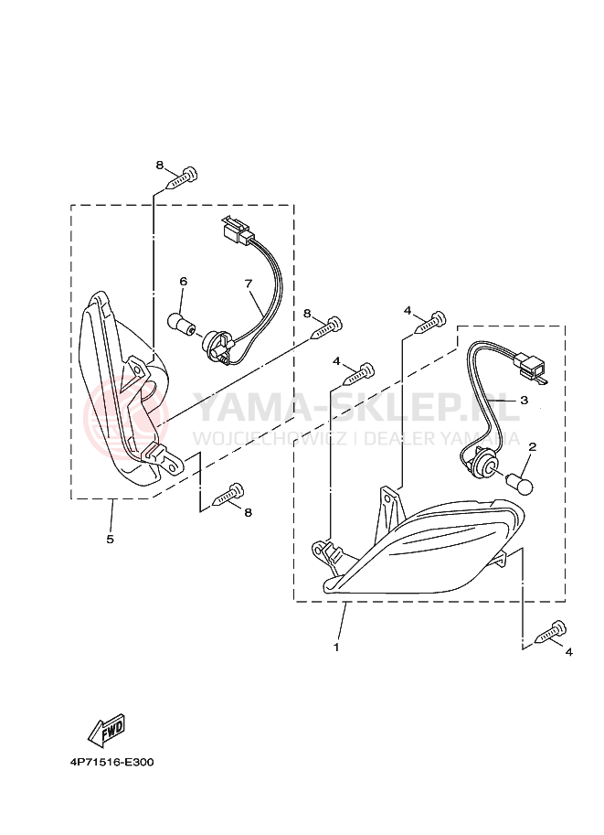 Schemat "kierunkowskazy" do Yamaha XC125E