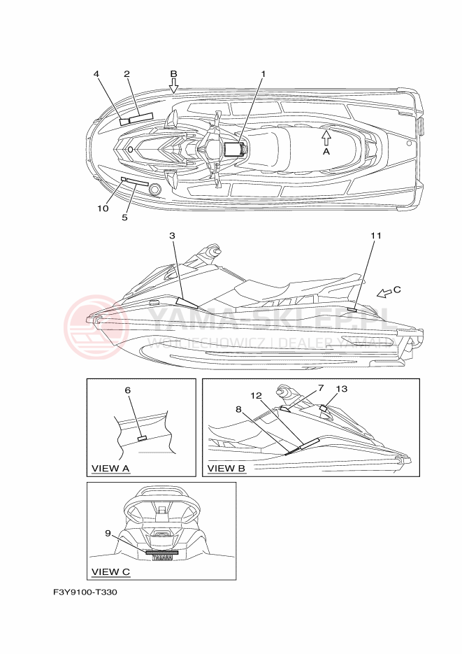 Schemat "naklejki" do Yamaha EX SPORT