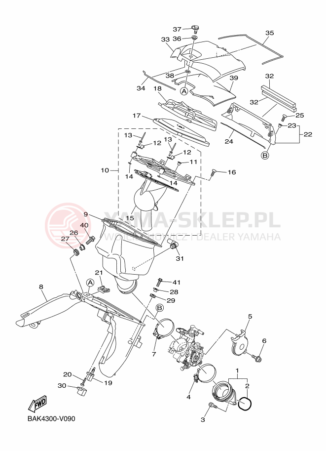 Schemat "Wtrysk paliwa" do Yamaha WR250F