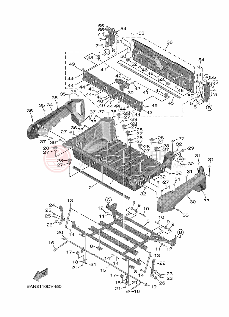 Schemat "Stelaż " do Yamaha WOLVERINE X2 850