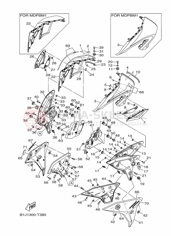 Schemat "elementy nadwozia" do Yamaha TRACER 900 GT