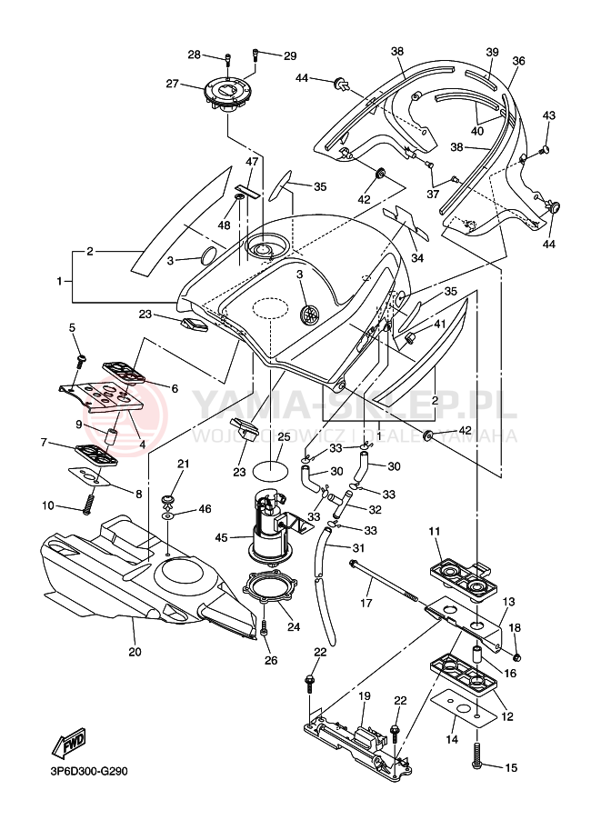 Schemat "zbiornik paliwa" do Yamaha FJR1300A